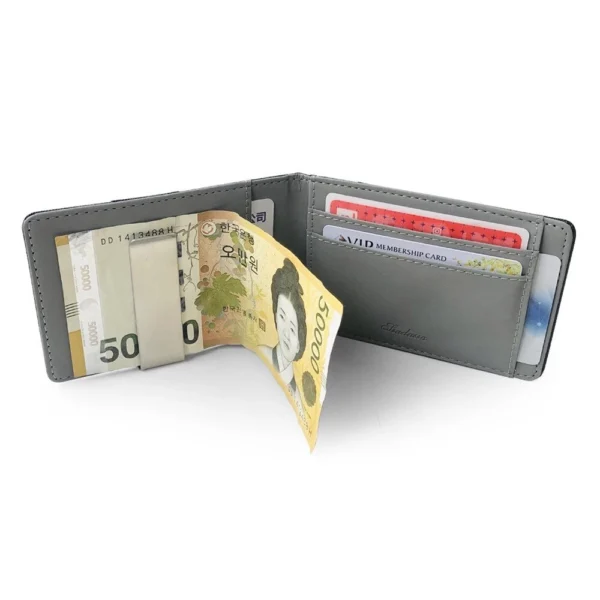 กระเป๋าสตางค์ Money clip สีกรม - Image 3